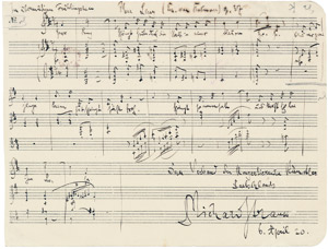 Lot 2417, Auction  106, Strauss, Richard, Musikalisches Albumblatt 1920