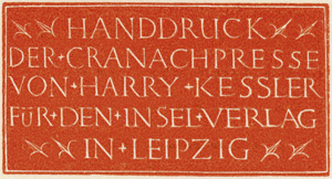 Lot 3344, Auction  106, Valéry, Paul und Rilke, Rainer Maria, Gedichte. (Cranach-Presse)