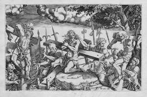 Lot 5040, Auction  106, Bertelli, Ferrante (Ferdinando?), Christus wird ans Kreuz geschlagen