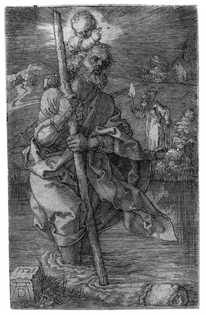 Lot 5095, Auction  106, Dürer, Albrecht, Der heilige Christophorus, nach rechts schauend
