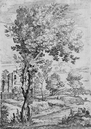 Lot 5145, Auction  106, Grimaldi, Giovanni Francesco, Landschaft mit zwei Figuren auf einem Hügel