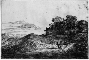 Lot 5209, Auction  106, Niederländisch, um 1630. Landschaft mit zwei Wanderer auf einem Weg