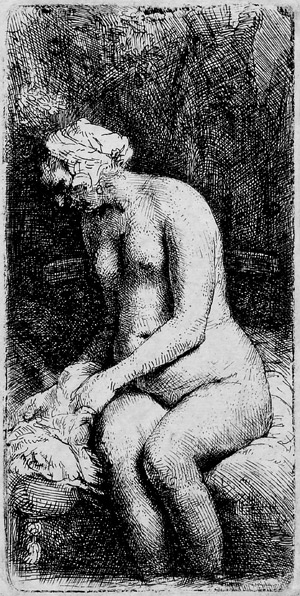 Lot 5249, Auction  106, Rembrandt Harmensz. van Rijn, Sitzende Frau mit den Füßen im Wasser