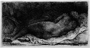 Lot 5251, Auction  106, Rembrandt Harmensz. van Rijn, Liegende nackte Frau - La négresse couchée