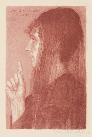 Lot 5572, Auction  106, Paczka-Wagner, Cornelia, Profil einer mahnenden Frau mit Schleier