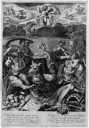 Lot 5860, Auction  106, Sadeler, Aegidius, Allegorie auf die Hochzeit von Ferdinand II. und Eleonor Gonzaga