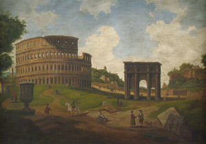 Lot 6061, Auction  106, Italienisch, 19. Jh. Rom: Blick auf das Kolosseum mit dem Konstantinsbogen