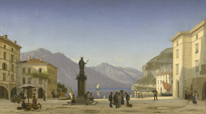 Lot 6080, Auction  106, Kornbeck, Johan Peter, Idyllischer Morgen Piazza Catena in Riva am Lago di Garda