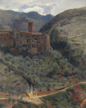 Lot 6102, Auction  106, Schick, Rudolf, Blick auf das Kloster Santa Scolastica bei Subiaco