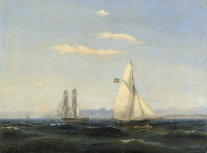 Lot 6111, Auction  106, Olsen, Carl Julius Emil, Segelschiffe auf der See vor einer Küste im Sommer