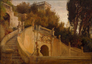 Lot 6128, Auction  106, Achenbach, Oswald, Brunnenanlage in der Villa d'Este in Tivoli