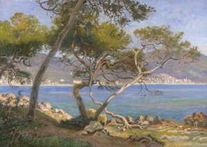 Lot 6253, Auction  106, Langer, Olaf Viggo Peter, Ansicht von Cap Martin an der Côte d’Azur im Sommer