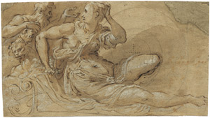 Lot 6505, Auction  106, Italienisch, 16. Jh. Weibliche allegorische Gestalt mit Satyr