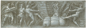 Lot 6508, Auction  106, Polidoro da Caravaggio, Szene mit drei Männern, die ein verpacktes Bündel traktieren