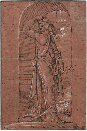 Lot 6535, Auction  106, Oberrheinisch, 1544. Weibliche Allegorie mit Schlange in einer Nische