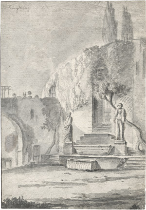 Lot 6553, Auction  106, Lingelbach, Johannes, Blick auf einen römischen Tempel