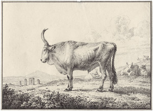 Lot 6609, Auction  106, Voogd, Hendrik, Büffel in der römischen Campagna
