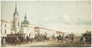 Lot 6623, Auction  106, Deutsch, um 1830. Parade des Kavalergardskij Regiments in St. Petersburg