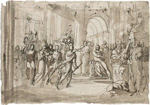 Lot 6654, Auction  106, Diotti, Giuseppe - zugeschrieben, zugeschrieben. Antike Szene in einem Tempel