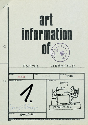 Lot 7035, Auction  106, Beuys, Joseph, art information of Anatol Herzfeld