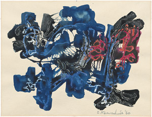 Lot 7046, Auction  106, Bonies, Bob, Abstrakte Komposition (Rot, Blau)