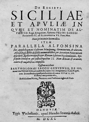 Lot 131, Auction  107, Sandeus, Felinus, De regibus Siciliae et Apuliæ