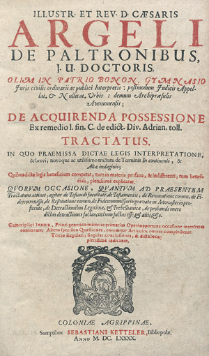 Lot 524, Auction  107, Argeli, Cesare, Acquirenda Possessione Ex remedio 