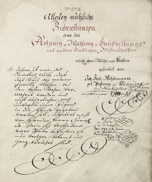 Lot 1009, Auction  107, Wehdemann, Johann Friedrich, Allerley nützliche Zubereitungen aus der Artzeney... Deutsche Handschrift auf Papier