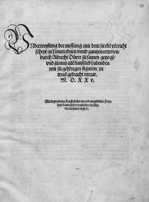 Lot 1054, Auction  107, Dürer, Albrecht, Underweysung der messung. Erster Druck der EA