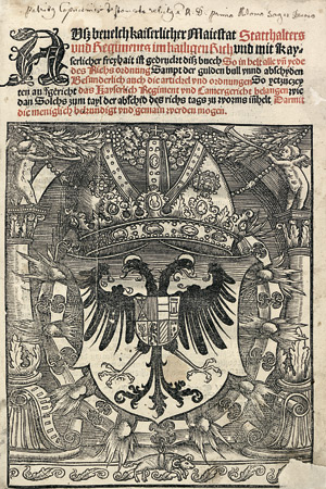 Lot 1074, Auction  107, Karl V. Reichsordnung, Auß beuelch kaiserlicher Maiestat Statthalters 