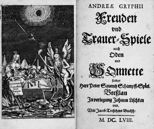 Lot 1585, Auction  107, Gryphius, Andreas, Freuden- und Trauer-Spiele auch Oden und Sonnette 