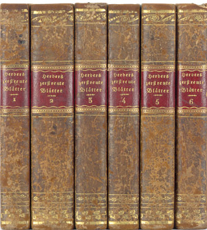 Lot 1596, Auction  107, Herder, Johann Gottfried, Zerstreute Blätter