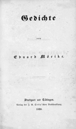 Lot 1646, Auction  107, Mörike, Eduard, Gedichte