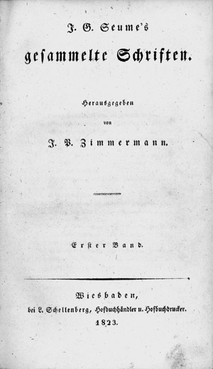 Lot 1688, Auction  107, Seume, Johann Gottfried, Gesammelte Schriften