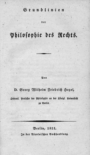 Lot 1718, Auction  107, Hegel, Georg Wilhelm Friedrich, Grundlinien der Philosophie des Rechts