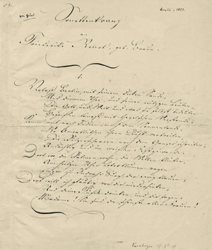 Lot 2038, Auction  107, Heine, Heinrich, Eigenhänd. Gedichtmanuskript 1824