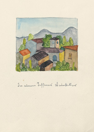 Lot 2040, Auction  107, Hesse, Hermann, Manuskript mit 4 Gedichten u. 5 Aquarellen