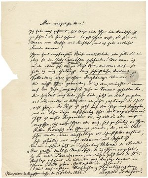 Lot 2070, Auction  107, Schefer, Leopold, Brief 1836 + Beigabe