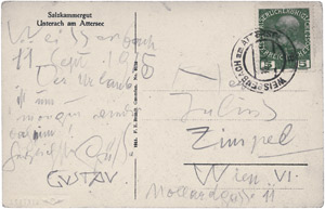 Lot 2174, Auction  107, Klimt, Gustav, Ansichts-Postkarte 1915