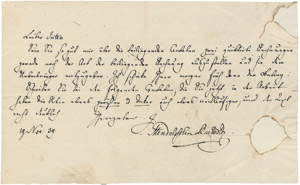 Lot 2215, Auction  107, Mendelssohn Bartholdy, Felix, Brief 1839