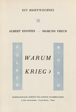 Lot 3084, Auction  107, Einstein, Albert, Warum Krieg? (Briefwechsel mit Sigmund Freud)