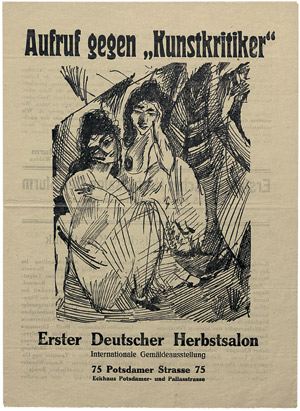 Lot 3893, Auction  107, Walden, Herwarth, Aufruf gegen "Kunstkritiker". Erster deutscher Herbstsalon