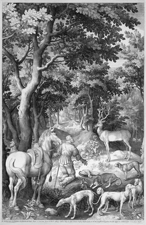 Lot 5066, Auction  107, Bruyn, Nicolaes de, Gie große Landschaft mit dem hl. Eustachius