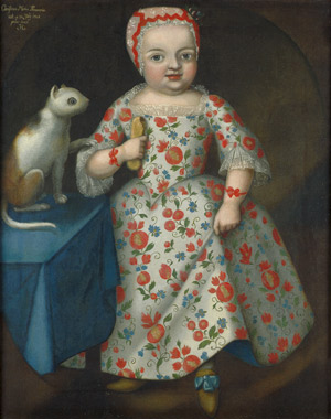 Lot 6036, Auction  107, Österreichisch, 1741. Kinderbildnis Christina Maria Theresia mit Gebäck und Katze