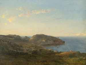 Lot 6088, Auction  107, Calame, Alexandre, Ischia: Blick über Lacco Ameno auf den Monte Vico mit dem Torre Aragonese.