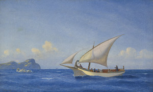 Lot 6163, Auction  107, Olsen, Carl Julius Emil, Türkisches Segelschiff vor einer felsigen Insel.