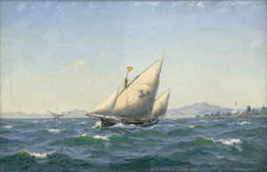 Lot 6164, Auction  107, Olsen, Christian Benjamin, Segelboote an der spanischen Küste (Port Alfaquez?)