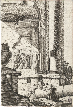 Lot 6579, Auction  107, Italienisch, um 1800. Zwei Ruinencapriccios