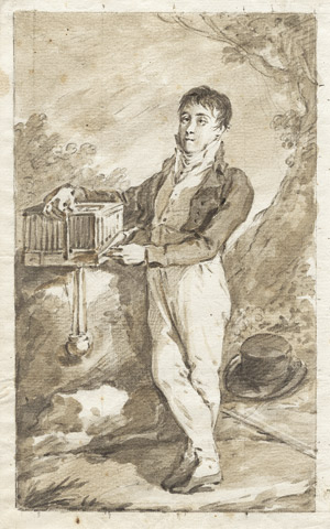 Lot 6589, Auction  107, Französisch, um 1790. Junger Mann mit Pelztierfalle