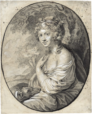 Lot 6607, Auction  107, Lampi d. Ä., Johann Baptist, Bildnis einer Dame als Diana